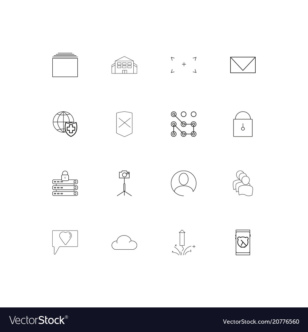Web linear thin icons set outlined simple