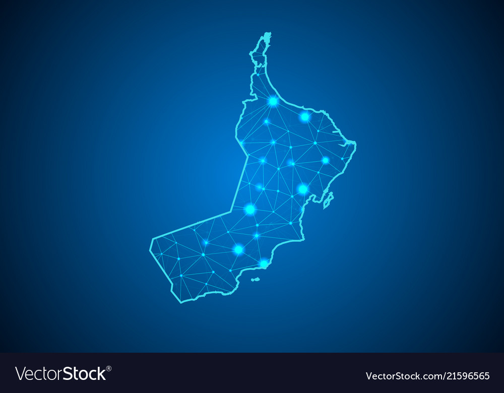 Abstract Network Globe with Oman