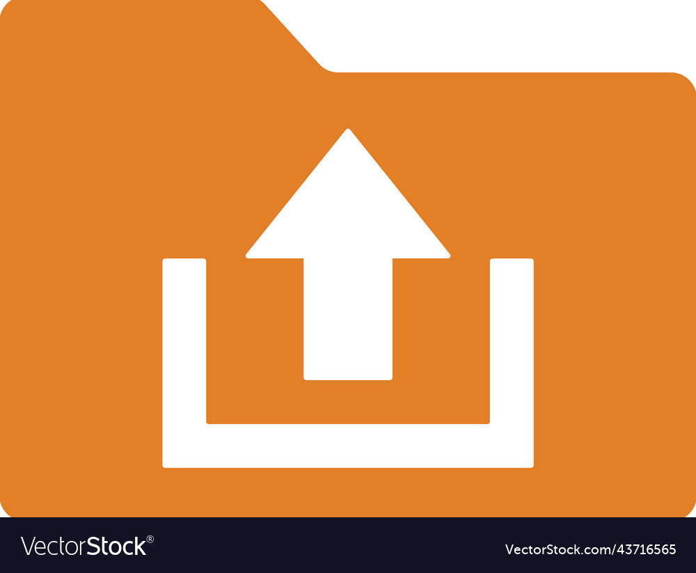 File upload icon orange color eps