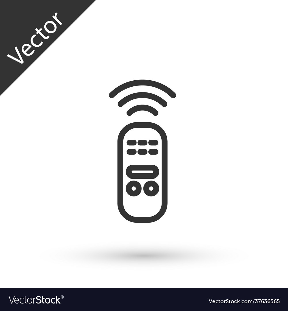 Grey line smart remote control system icon vector image Grey line smart remote control system icon