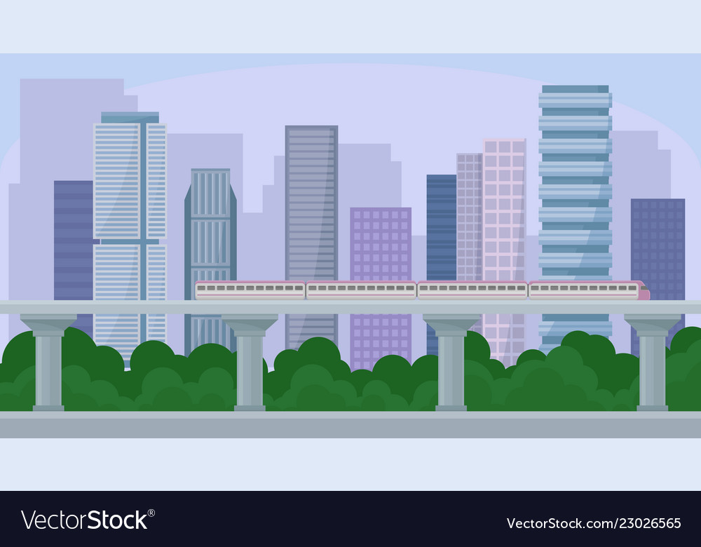 Moderne Stadtlandschaft mit Wolkenkratzer-Gebäude vector image Moderne Stadtlandschaft mit Wolkenkratzer-Gebäude