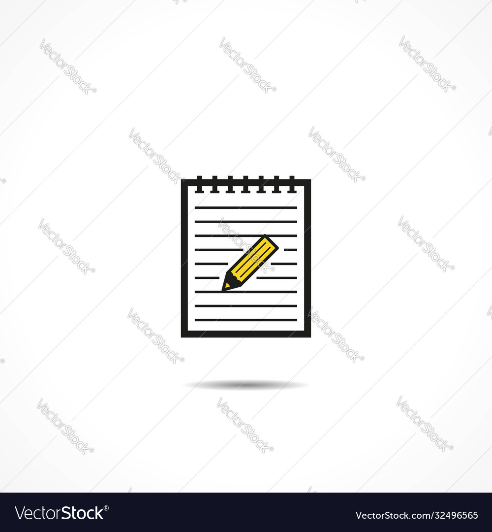 Notepad linear icons vector image Notepad linear icons