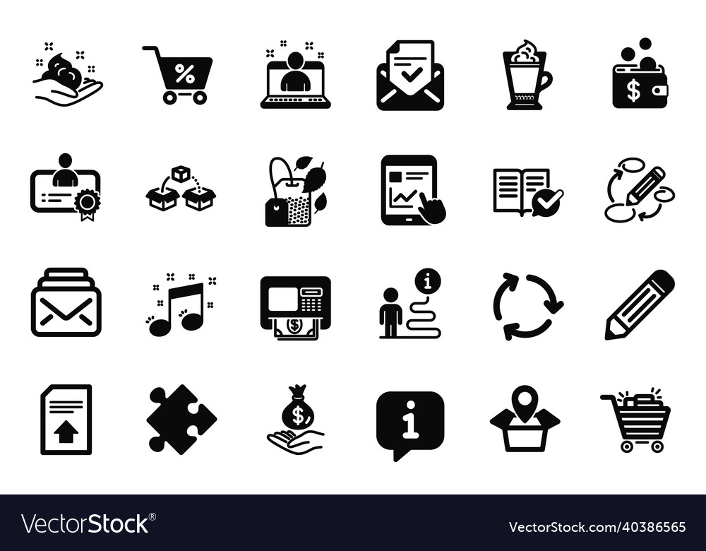 Set of simple icons related to package