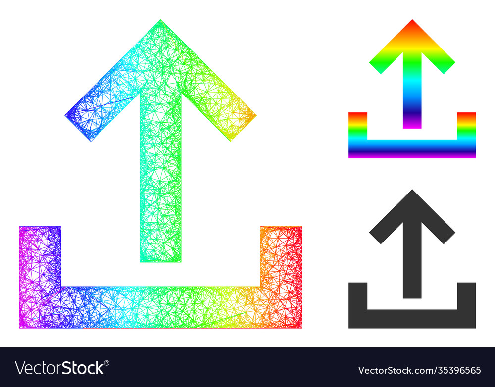 Spectral hatched gradient upload icon vector image Spectral hatched gradient upload icon