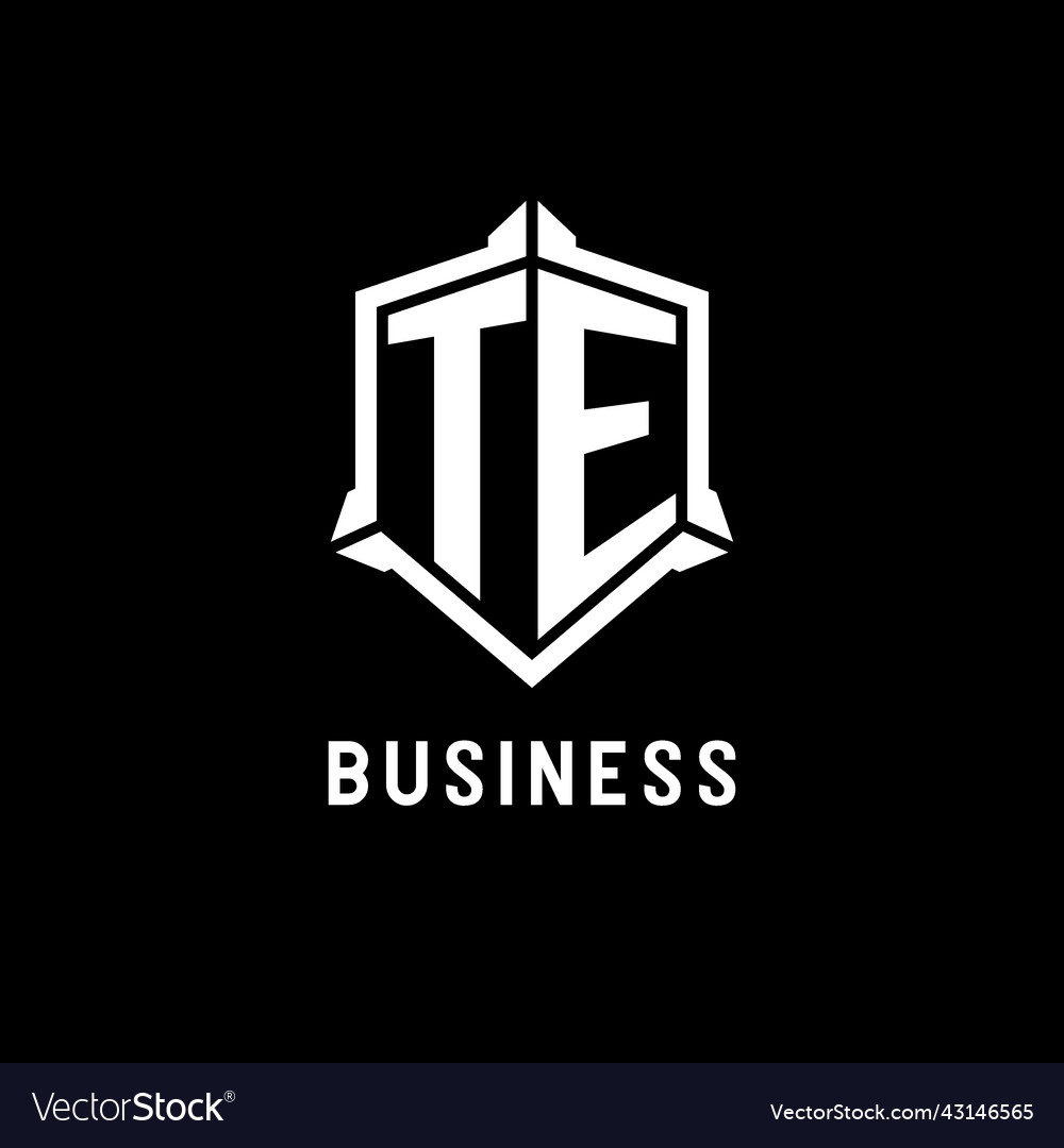 Te logo initial with shield shape design style