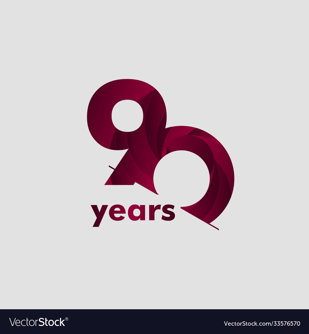 90 year anniversary elegant number template design