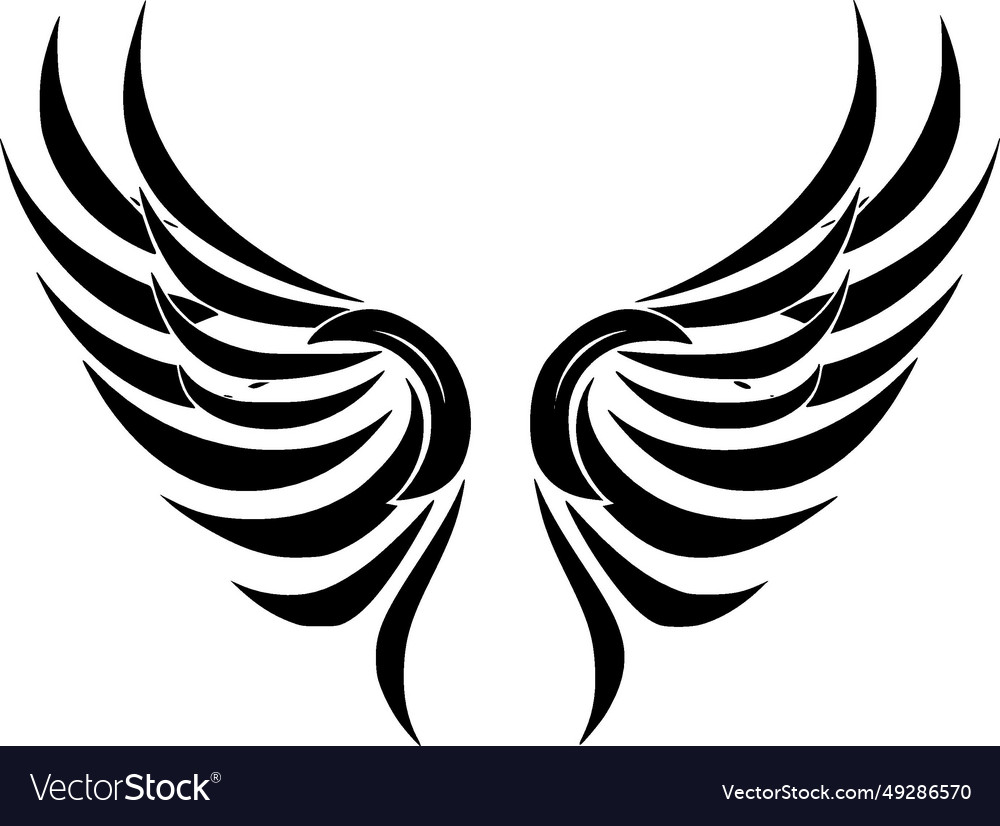 Angel wings - black and white isolated icon