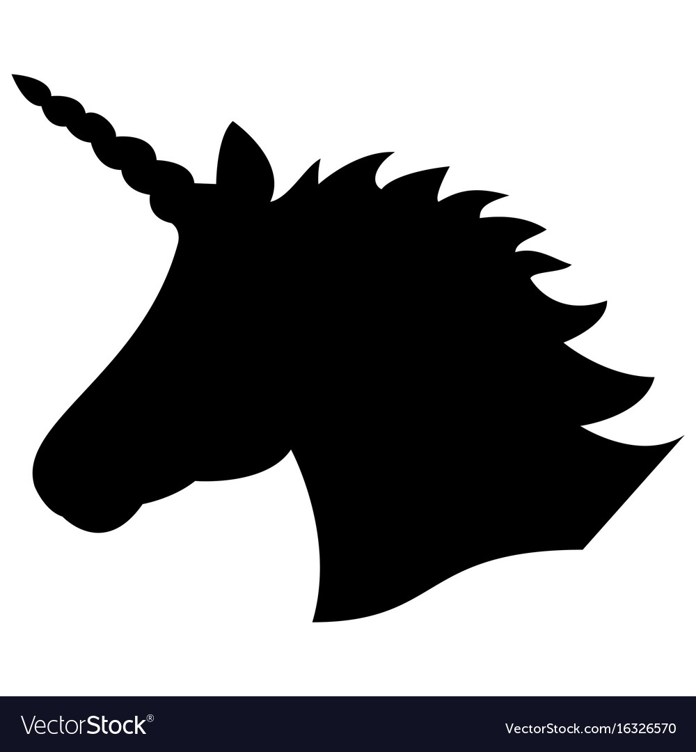 Black shape silhouette of the magical unicorn Vector Image