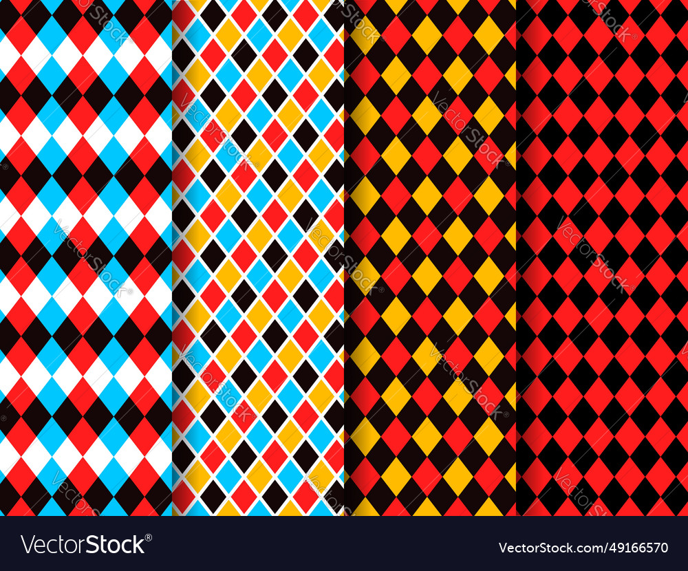 Circus Red And Black Harlequin Patterns Background