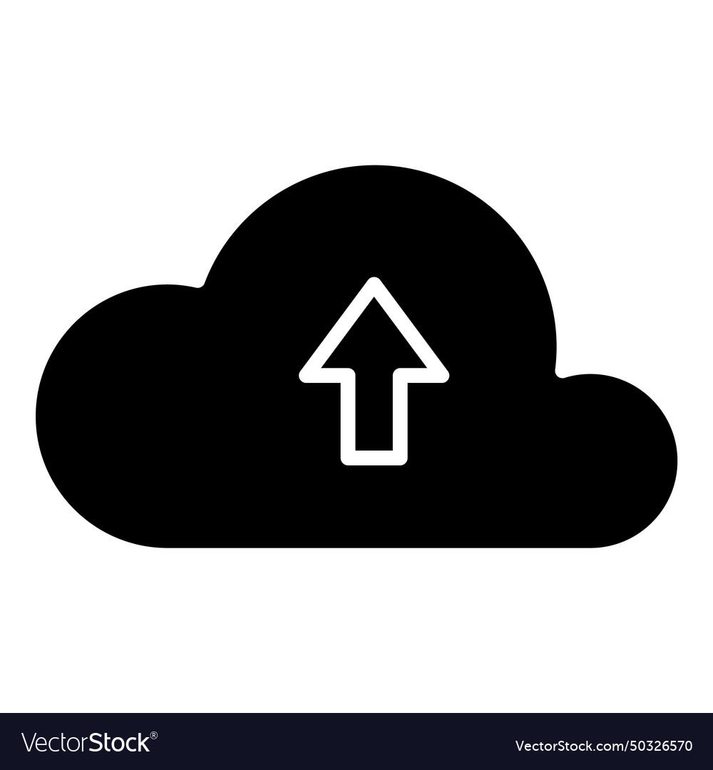 Cloud data upload flat icon isolated on white