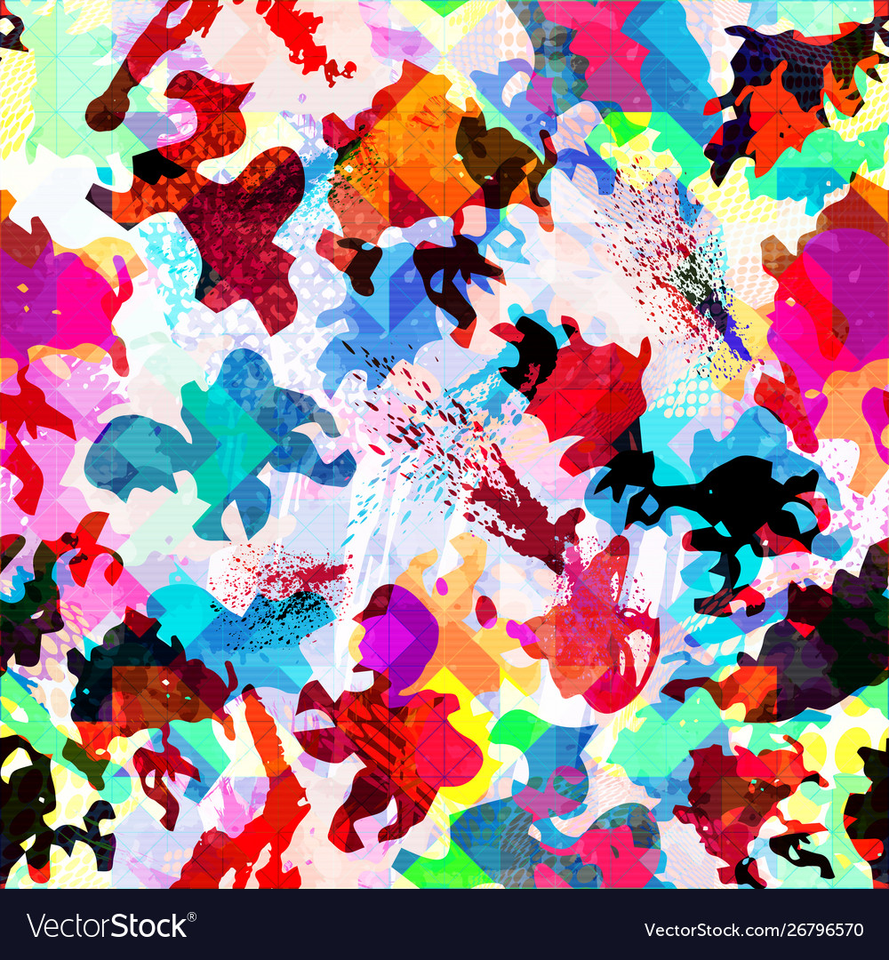 Colored abstract seamless pattern in graffiti vector image Colored abstract seamless pattern in graffiti