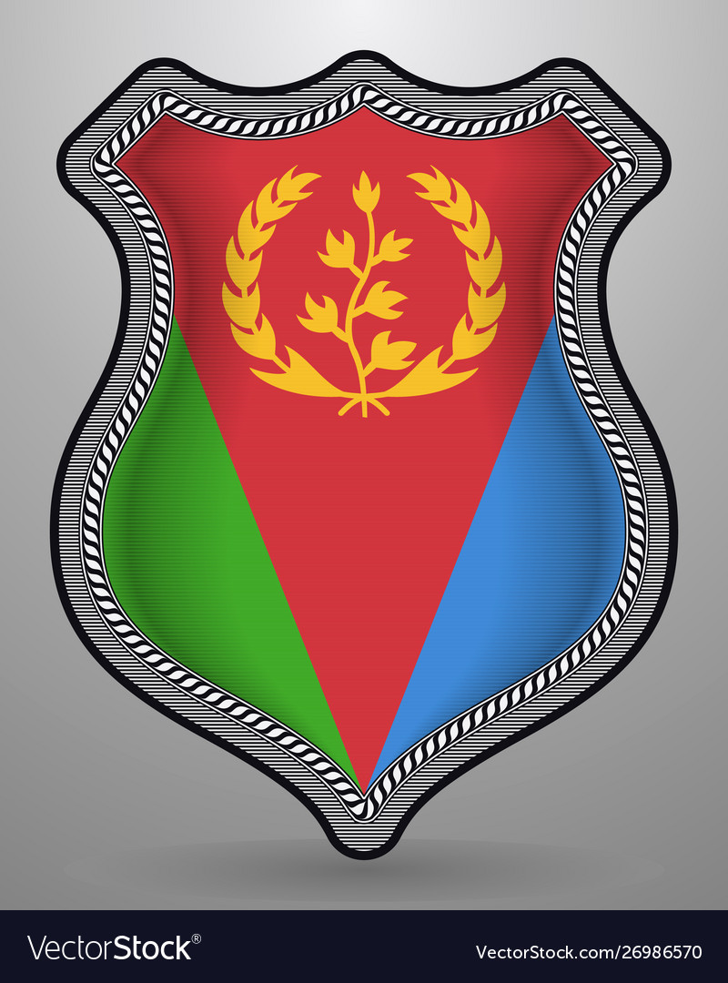 Flag eritrea badge and icon vertical vector image Flag eritrea badge and icon vertical