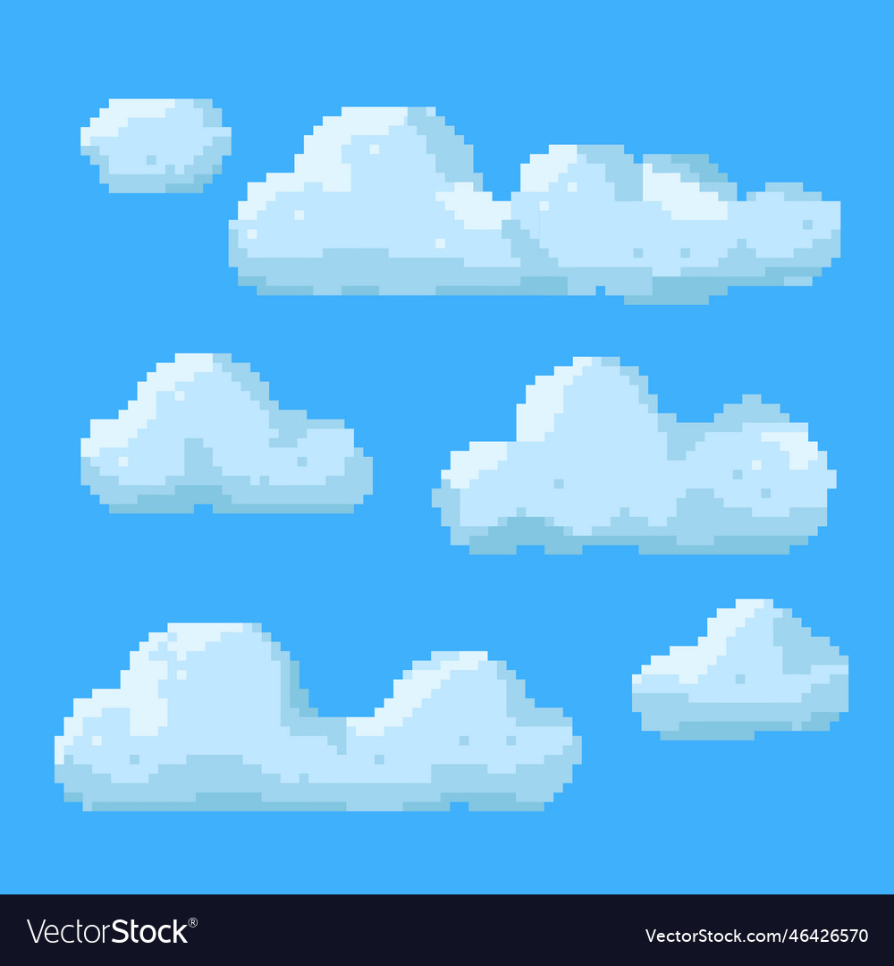 Flat design pixel art cloud Royalty Free Vector Image