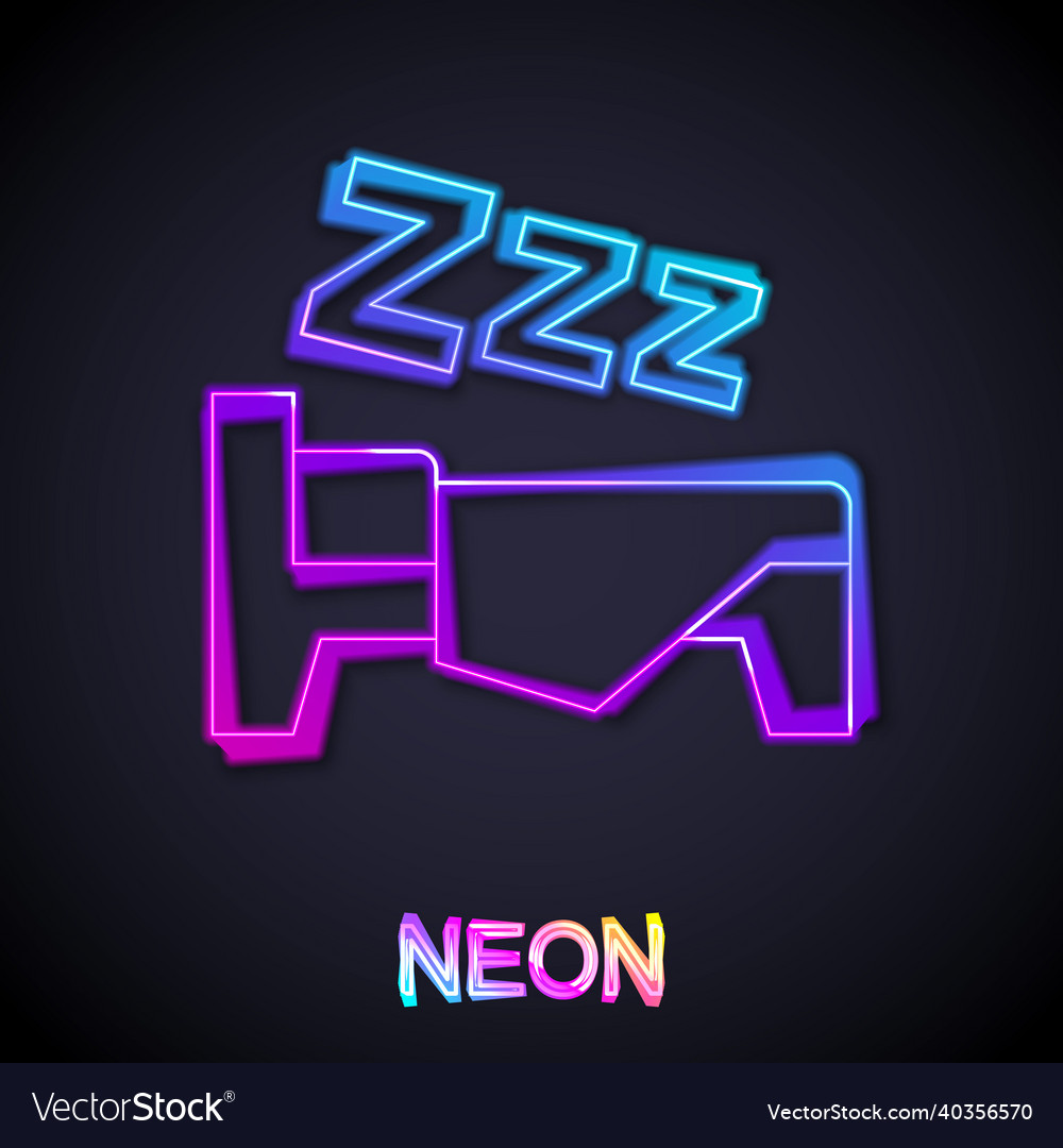 Glowing neon line time to sleep icon isolated Vector Image