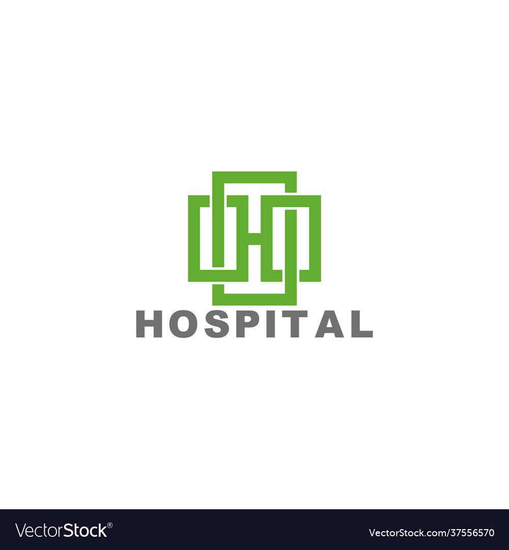 Letter h plus hospital medical geometric line logo