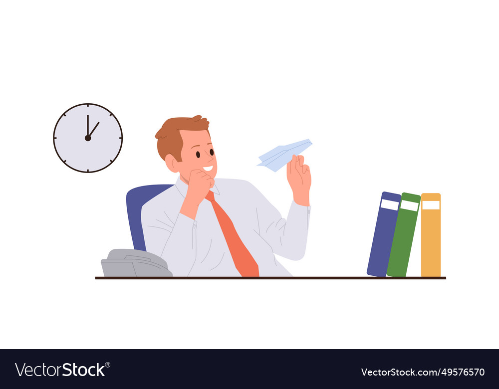 Man office worker character procrastinating Vector Image