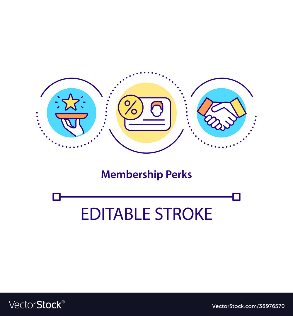 Membership perks concept icon vector image Membership perks concept icon