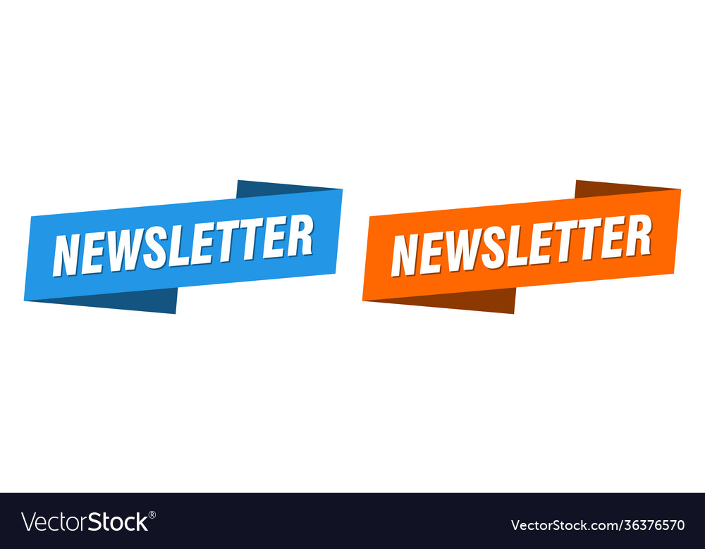 Newsletter banner ribbon label sign set Royalty Free Vector