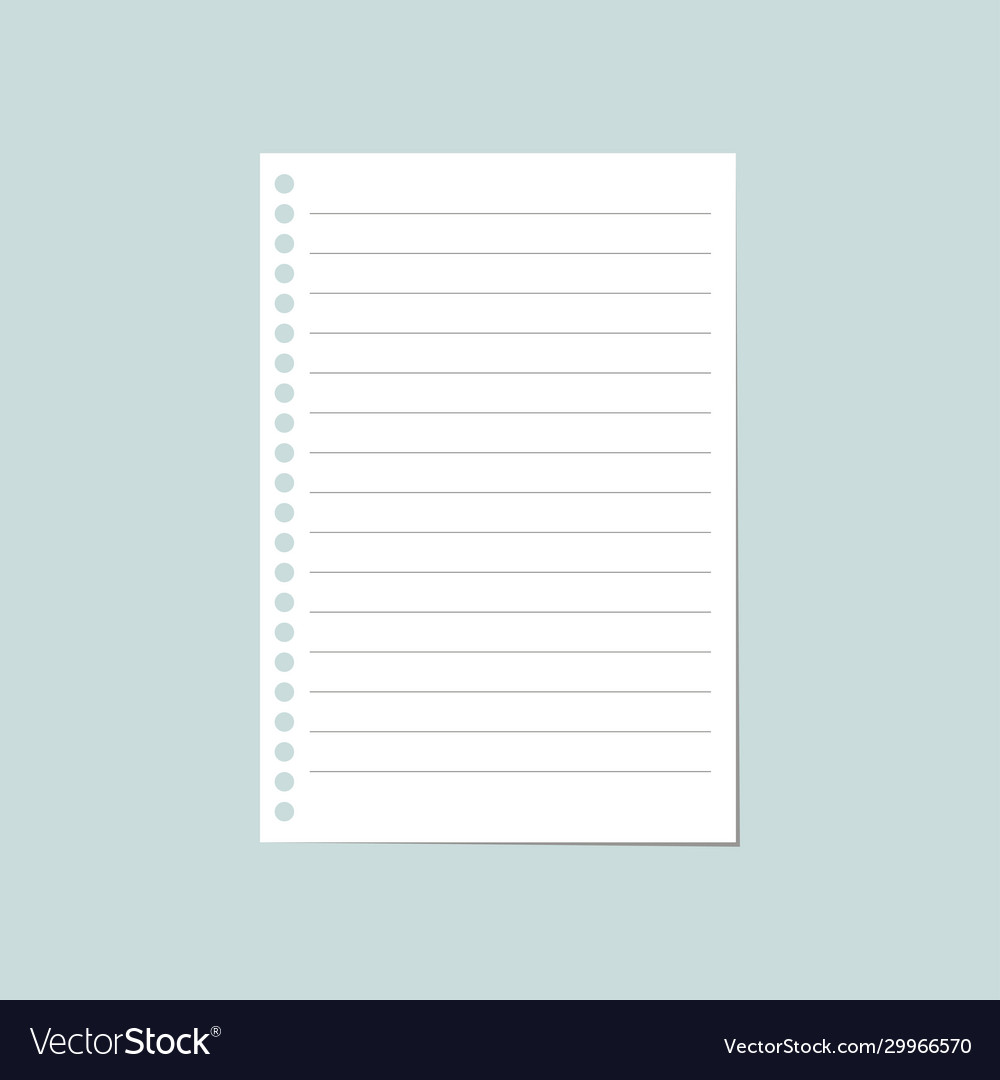 Notebook paper sheet blank notepad vector image Notebook paper sheet blank notepad