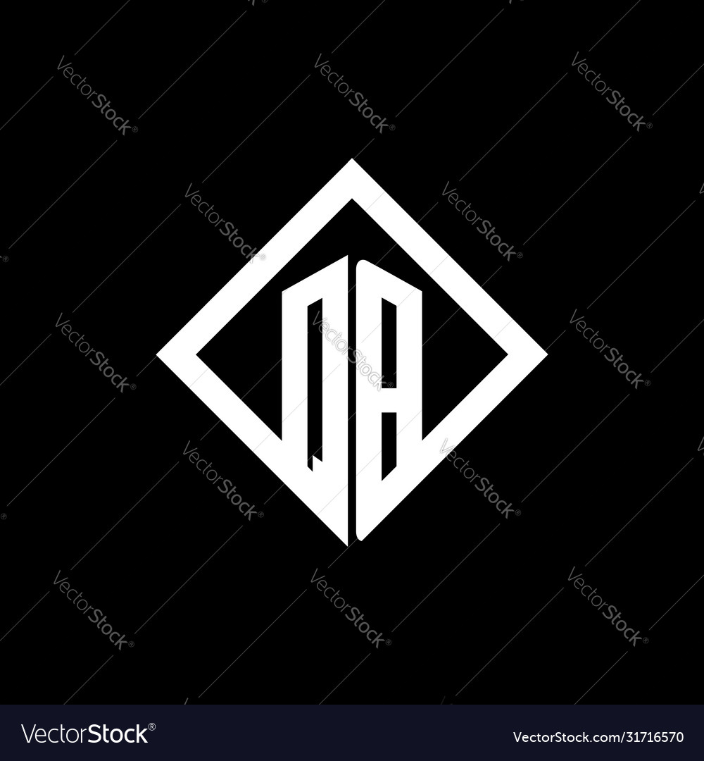 Qb logo monogram with square rotate style design Vector Image Qb logo monogram with square rotate style design