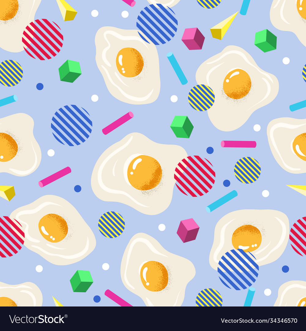 Seamless pattern with textured eggs and geometric vector image Seamless pattern with textured eggs and geometric
