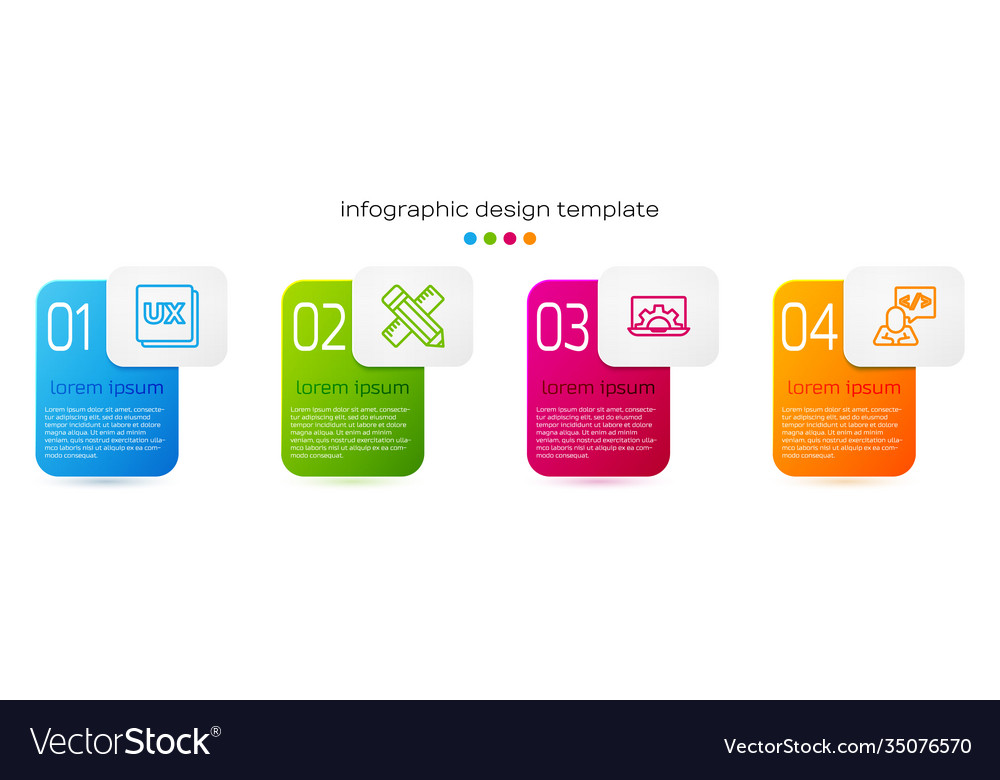 Set line ui or ux design crossed ruler and pencil