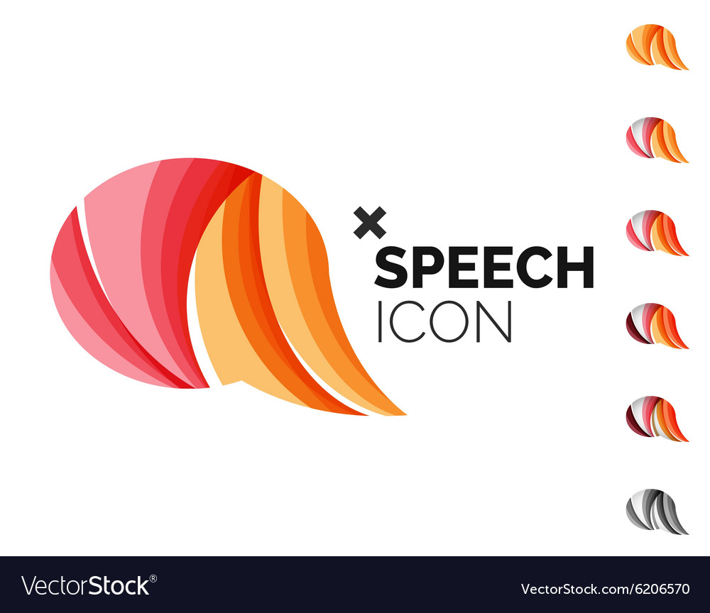 Set of abstract speech bubble and cloud icons