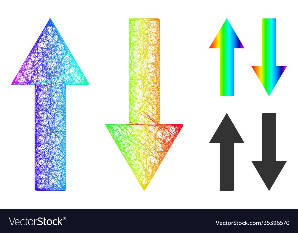 Spectrum hatched gradient vertical flip arrows vector image Spectrum hatched gradient vertical flip arrows