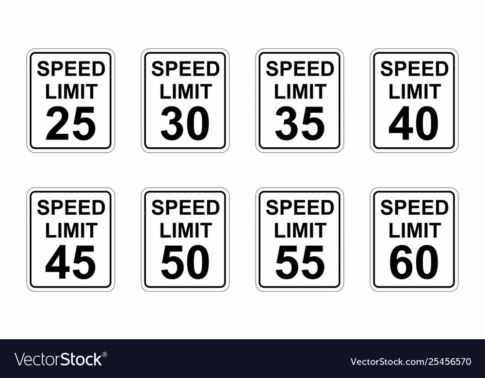 Speed Limit Road Signs Royalty Free Vector Image