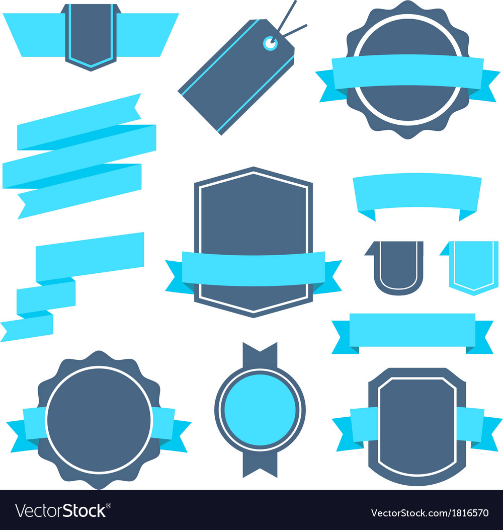 stickers and badges set 4 flat style royalty free vector