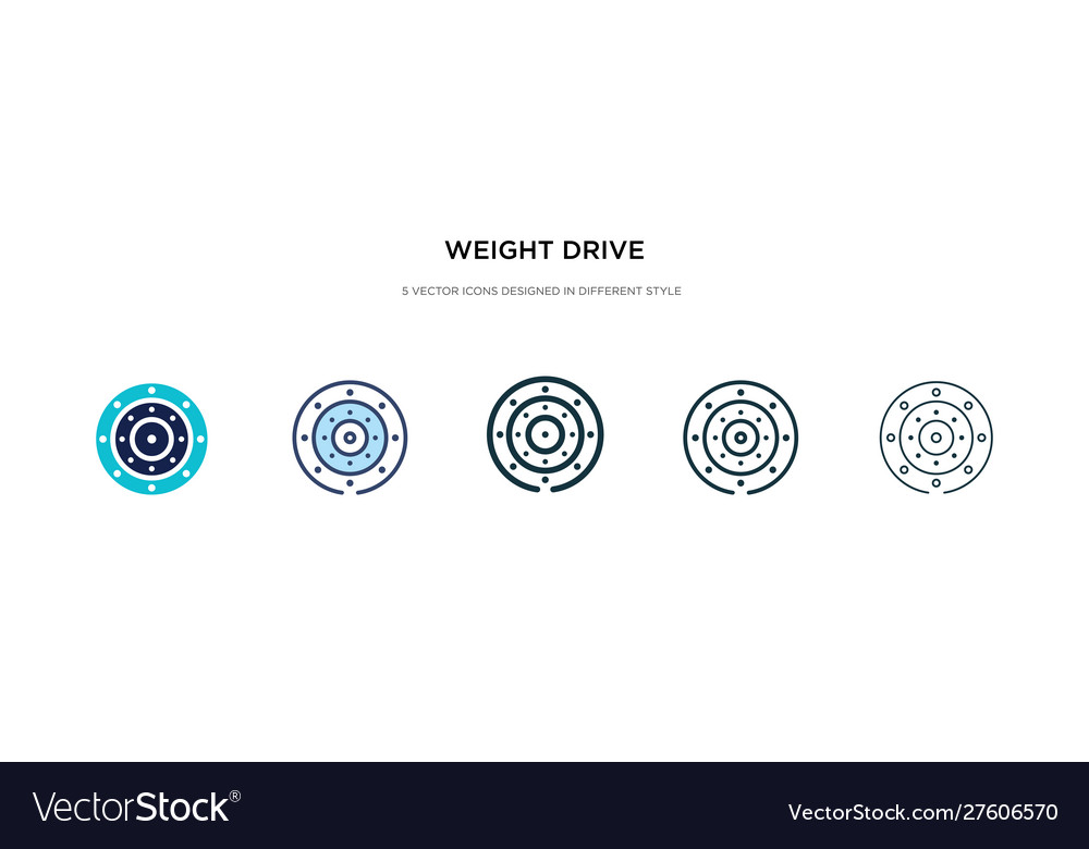 Weight drive icon in different style two colored