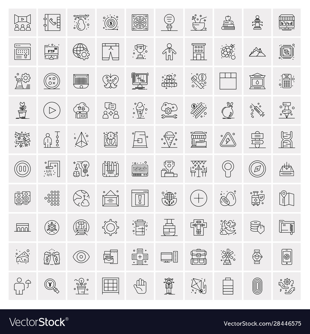 100 business icons for web and print material