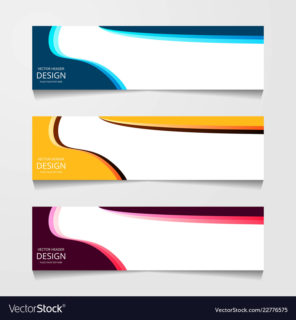 Abstract Design Banner Web Template With Three Vector Image