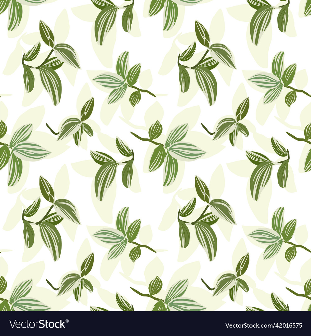 Abstract seamless pattern with leaves and grass