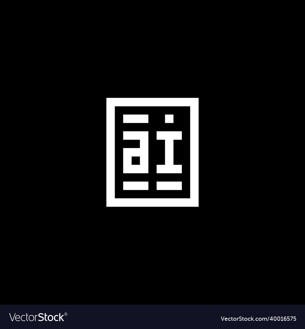 Ai initial logo with square rectangular shape