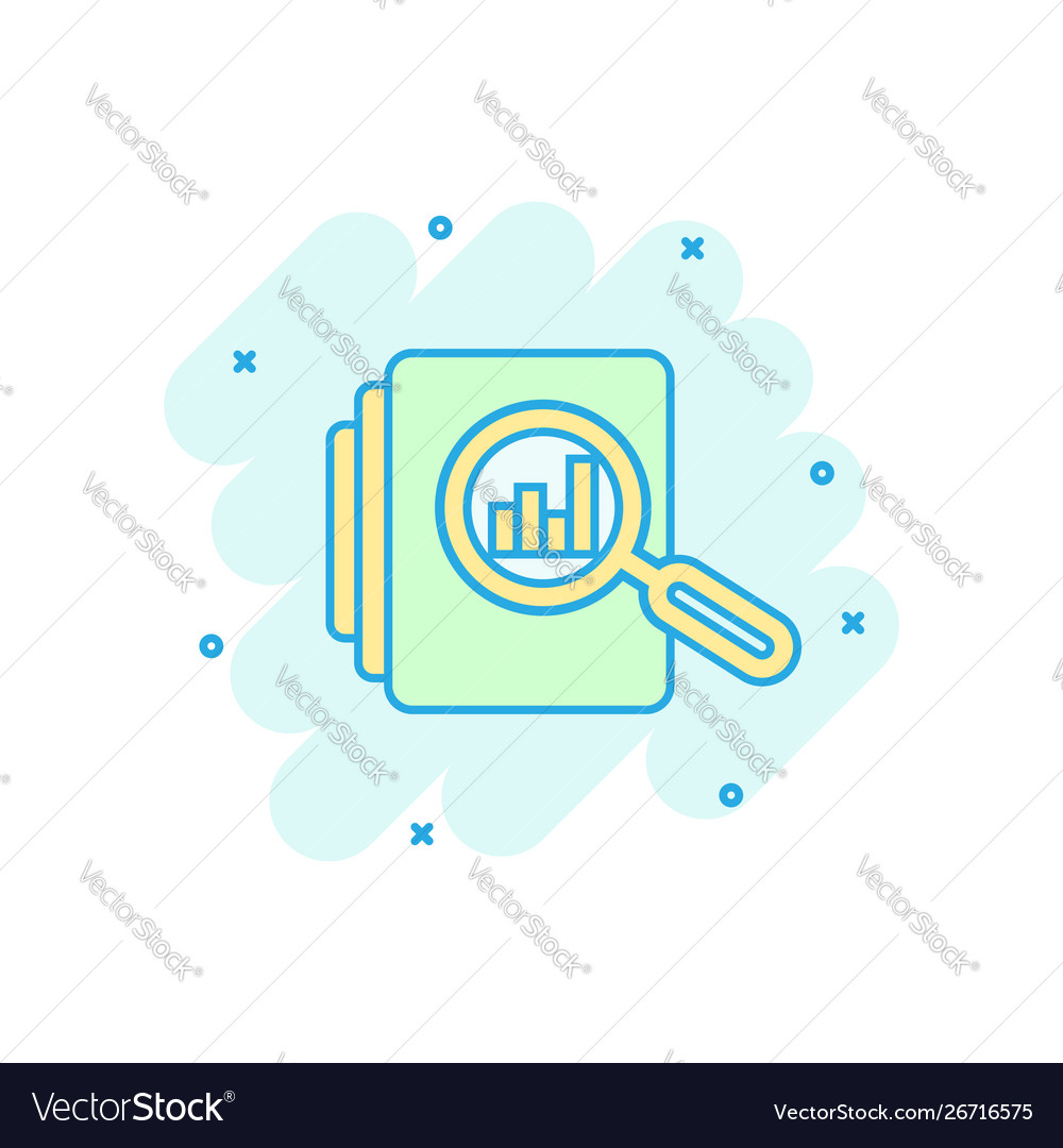 Audit document icon in comic style result report vector image Audit document icon in comic style result report