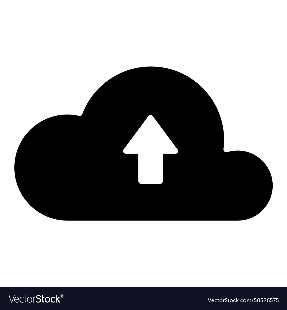 Cloud data upload flat icon isolated on white