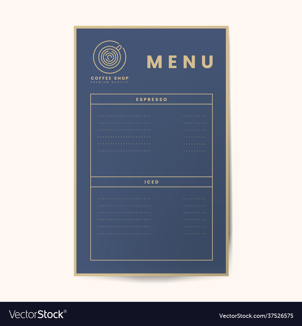 Coffee menu template isolated