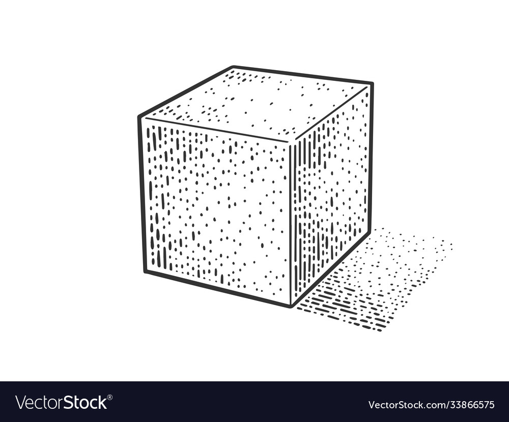 Cube geometric shape sketch