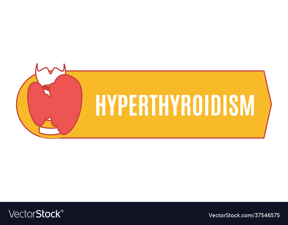 Hyperthyroid gland front view in linear style Vector Image Hyperthyroid gland front view in linear style
