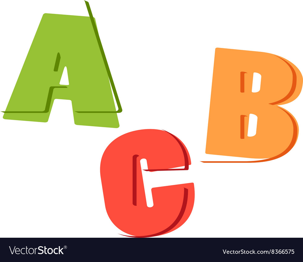 Letters a b c in different style
