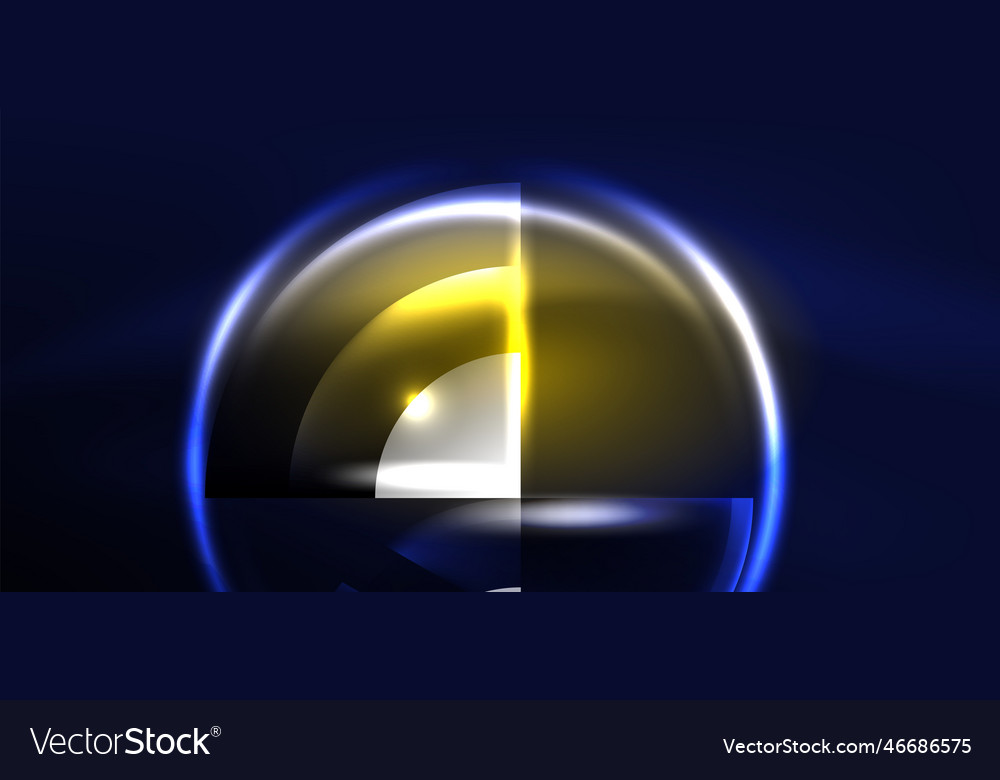 Neon round shapes lines and triangle elements hi