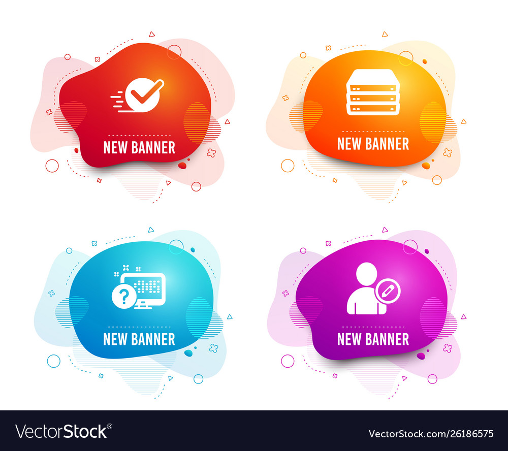 Online quiz servers and checkbox icons edit user Vector Image Online quiz servers and checkbox icons edit user
