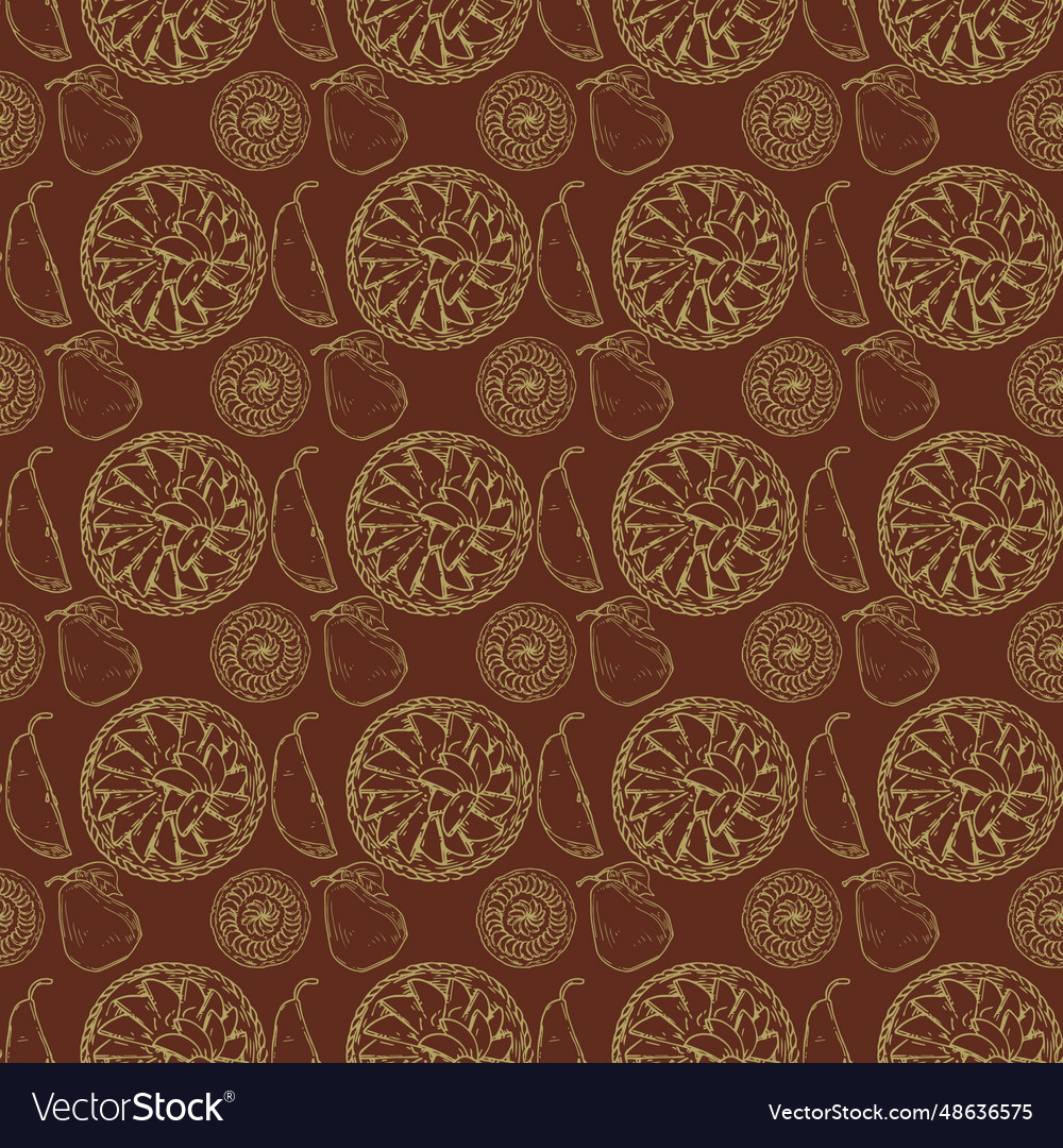 Pattern with pear pie Vector Image Pattern with pear pie