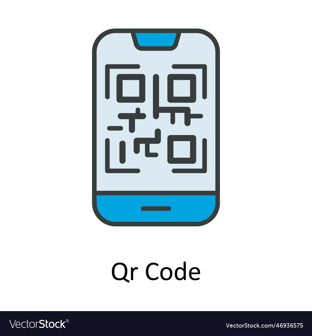 Qr code fill outline icons simple stock i