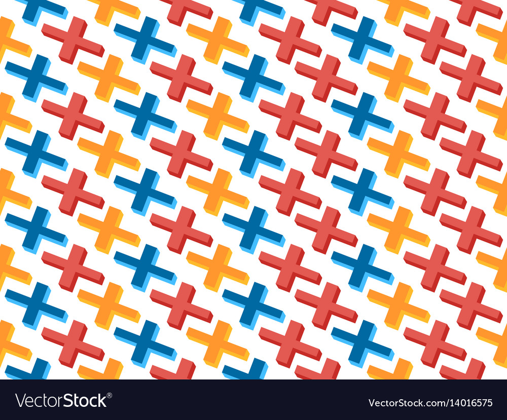 Seamless pattern with crosses memphis abstract