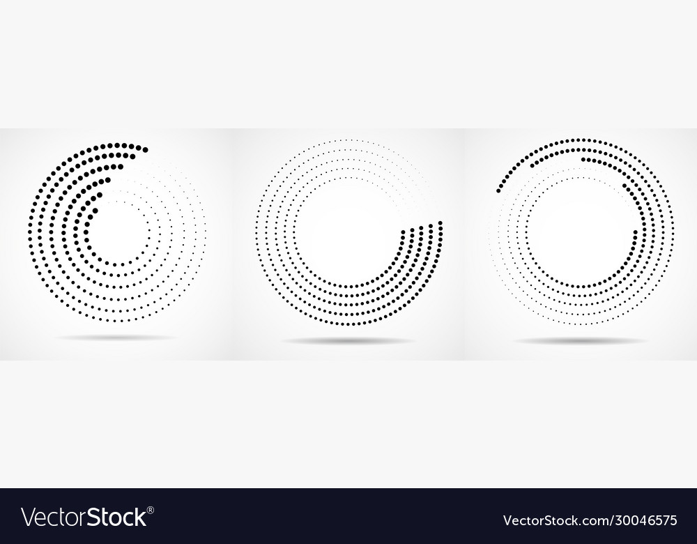 Set abstract dotted circles dots in circular Vector Image Set abstract dotted circles dots in circular