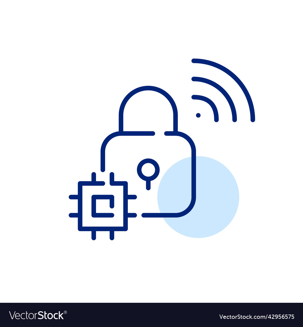 Smart lock security system with cpu pixel perfect vector image Smart lock security system with cpu pixel perfect