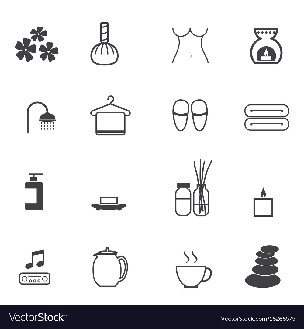 Spa Massage Icons Set Royalty Free Vector Image