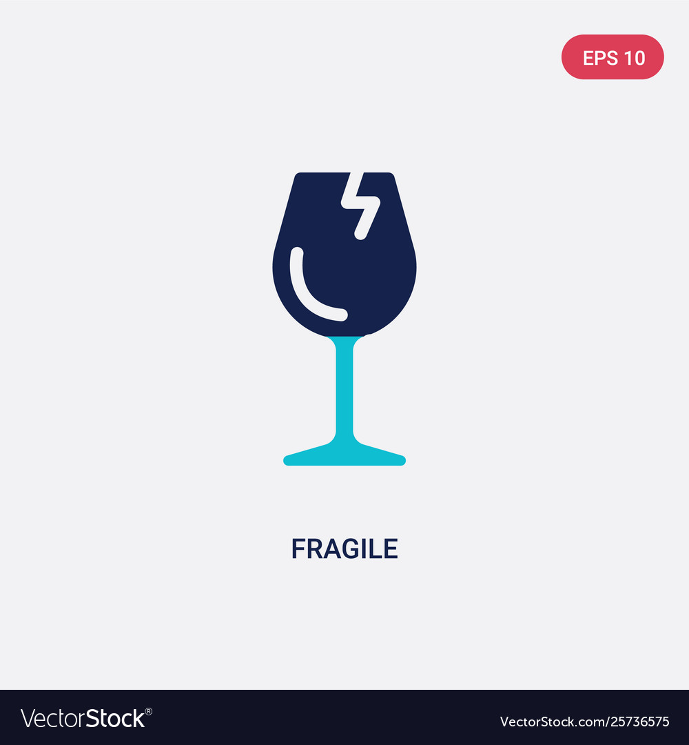 Two color fragile icon from delivery and logistic vector image Two color fragile icon from delivery and logistic